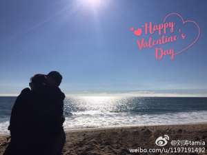 劉濤海邊過情人節(jié) 網(wǎng)友：調(diào)個光大伙看得更清楚狗糧吃得更開心