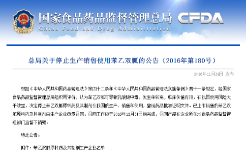 食藥總局：停產停售氯美扎酮苯乙雙胍 年底前完成召回