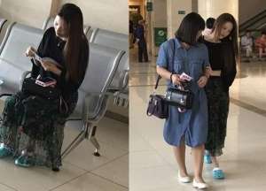 曝金莎從樓梯滾下 臉色蠟黃手臂插著針管看起來有些虛弱